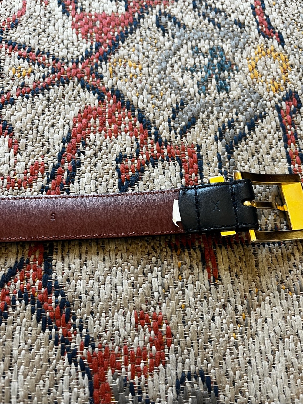 RL Ralph Lauren Blue Leather Men's Women’s Belt with Gold Buckle Size M - Picture 12 of 12